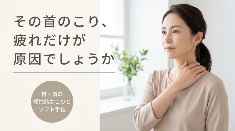 郡山市で首・肩の慢性的なこりに悩む方へ｜日和田整骨院のソフト手技でやさしくアプローチ｜日和美整骨院