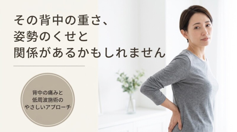 郡山市で背中の痛みが続く方へ｜整骨院の低周波施術とソフトな手技でやさしくアプローチ｜日和美整骨院